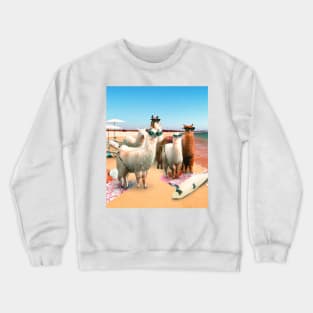 Funny Llama Beach Crewneck Sweatshirt